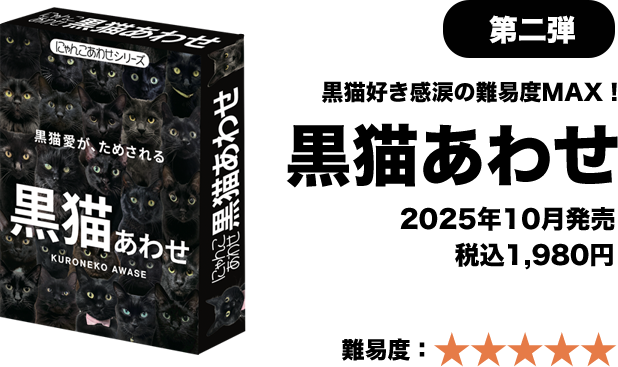 第二弾 黒猫好き感涙の難易度MAX！ 黒猫あわせ 2025年10月発売 税込1,980円 難易度星5つ